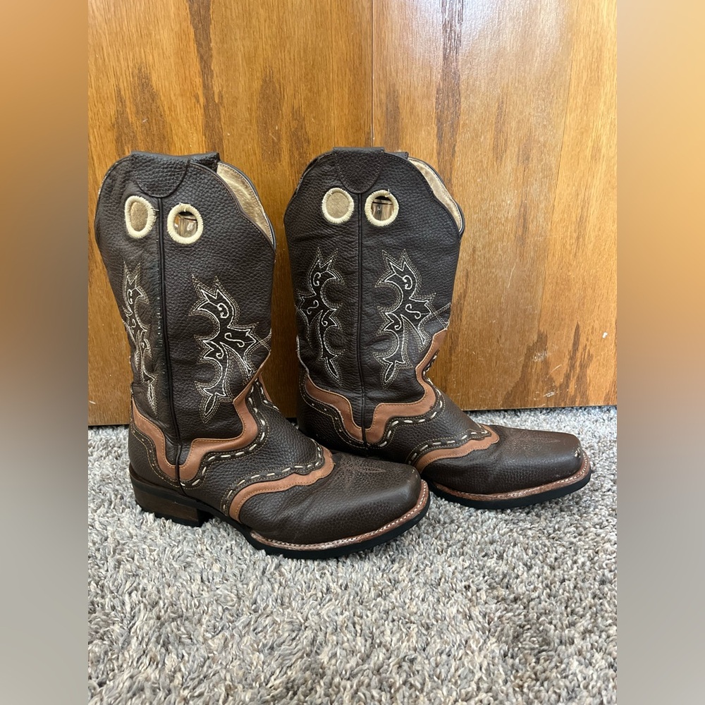 Herencia Genuine Cowhide Leather Cowboy Boots